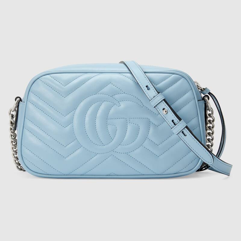 Gucci GG Marmont Small Matelasse Shoulder Bag 447632 Light Blue